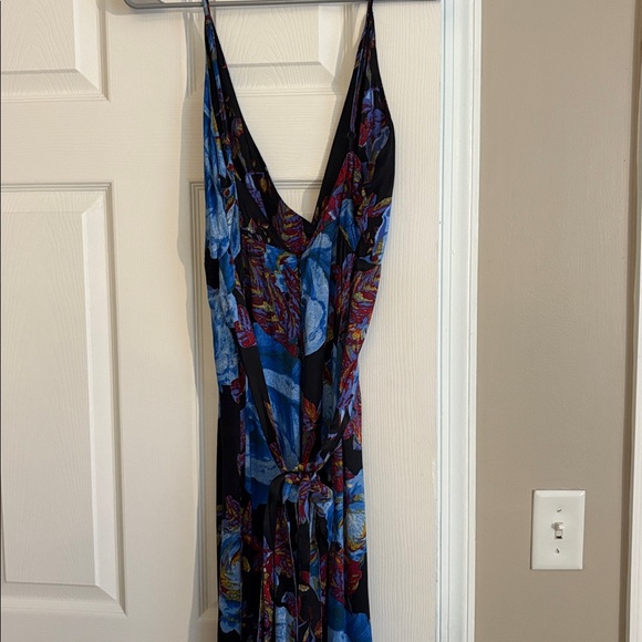 Floral Maxi Dress with Blue and Purple Accents - Picture 2 of 2